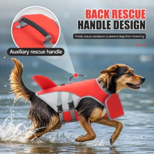 Dog Life Jacket With Reflective Stripes - Adjustable High Visibility Vest, Pet Preserver for Small, Medium and Large Dogs